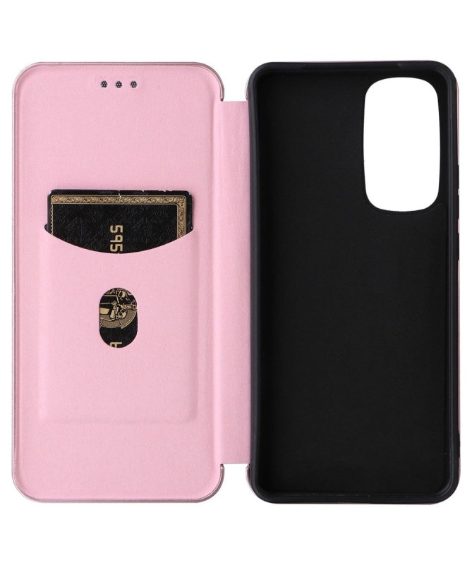 Housse Motorola Edge 30 simili cuir fibre de carbone