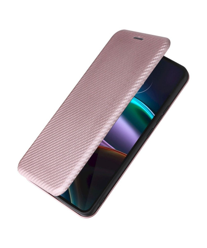 Housse Motorola Edge 30 simili cuir fibre de carbone