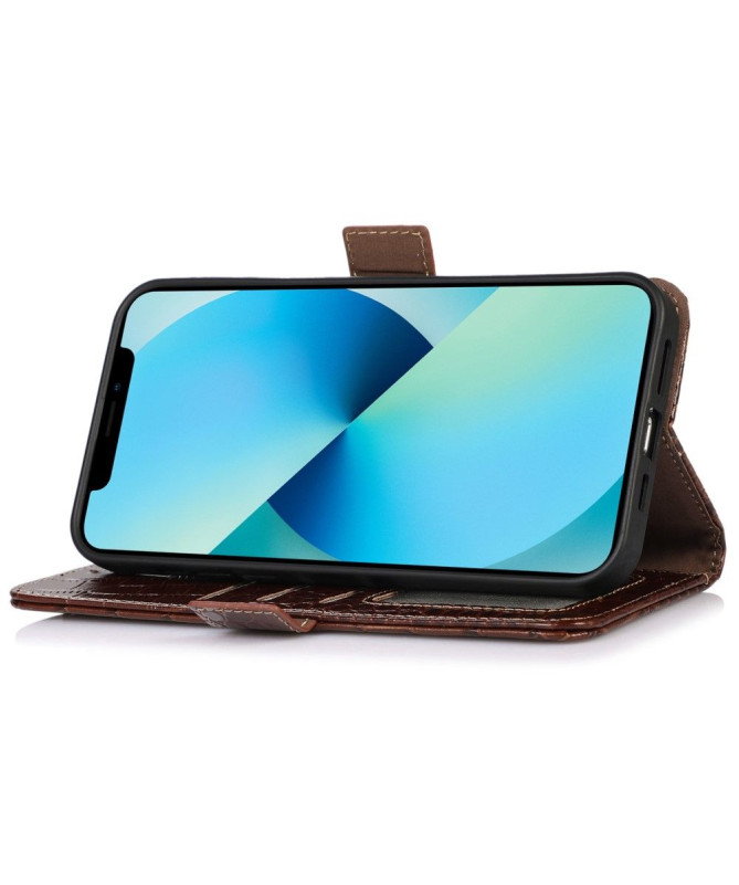 Housse Motorola Edge 30 Cuir véritable aspect croco