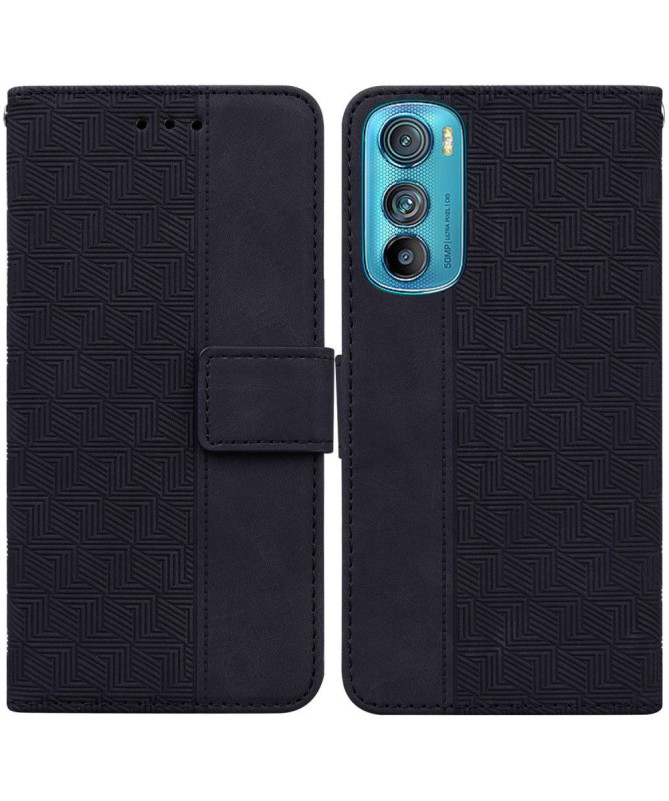 Étui Motorola Edge 30 folio simili cuir stripes
