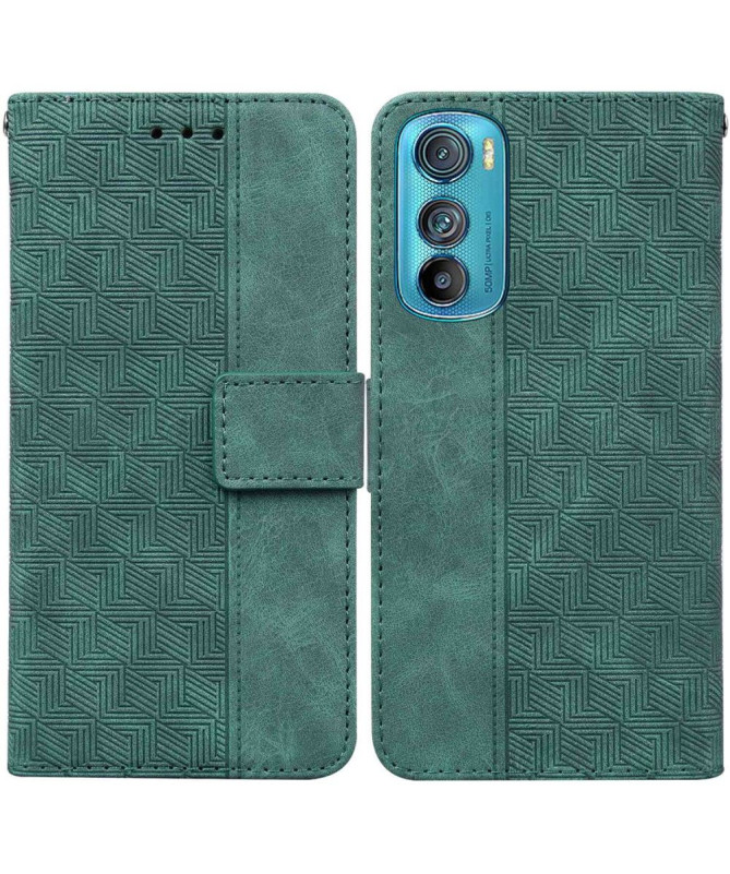 Étui Motorola Edge 30 folio simili cuir stripes