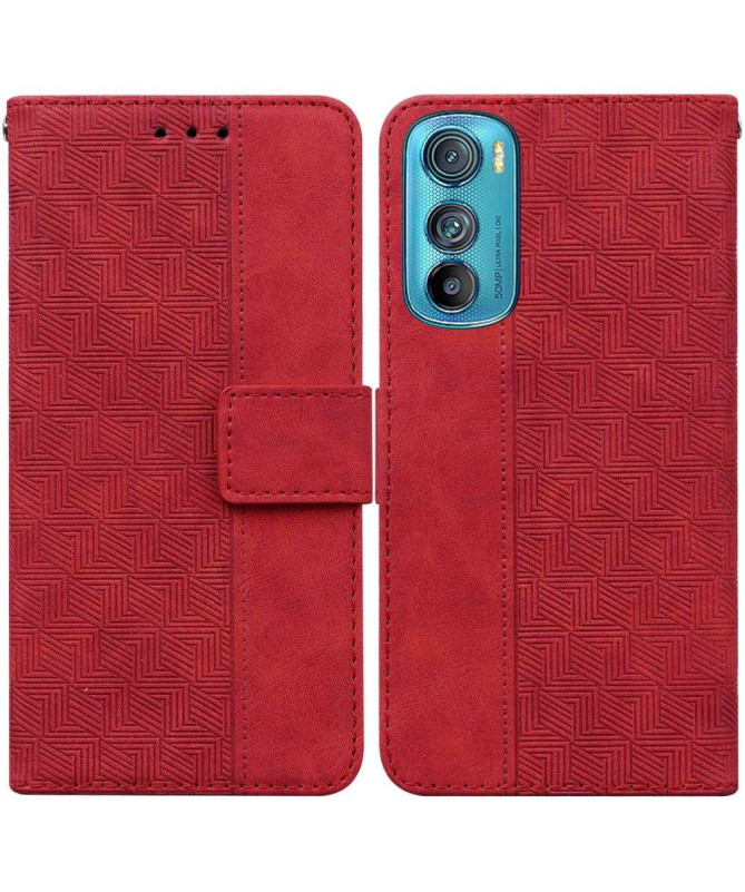 Étui Motorola Edge 30 folio simili cuir stripes