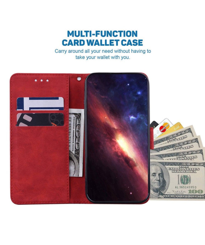 Étui Motorola Edge 30 folio simili cuir stripes