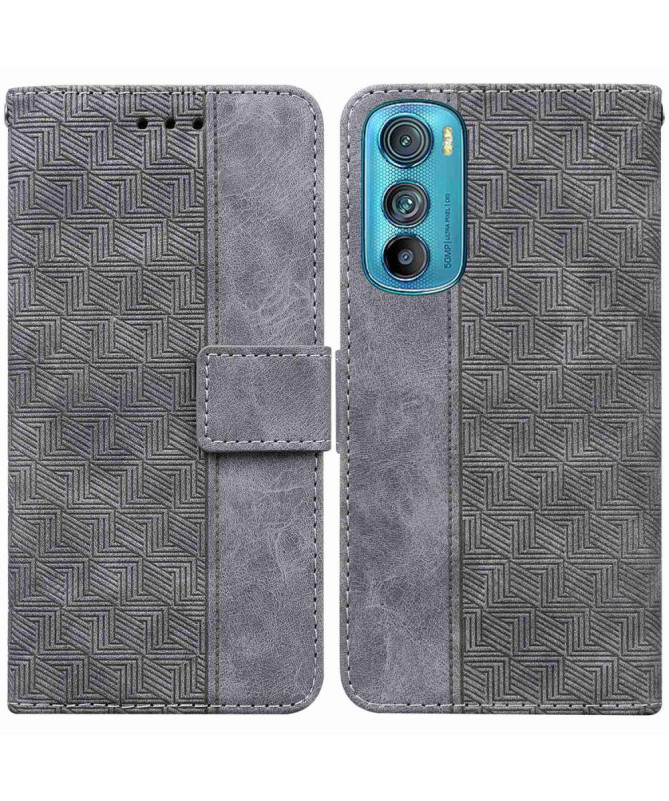 Étui Motorola Edge 30 folio simili cuir stripes