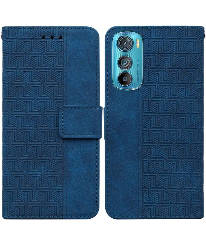 Étui Motorola Edge 30 folio simili cuir stripes