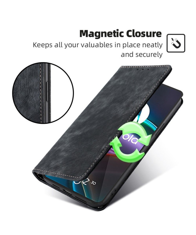 Housse Motorola Edge 30 Rabat Flip Coutures Apparentes
