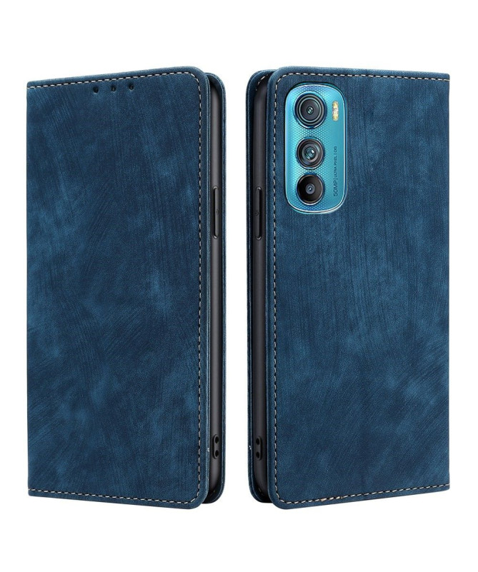 Housse Motorola Edge 30 Rabat Flip Coutures Apparentes