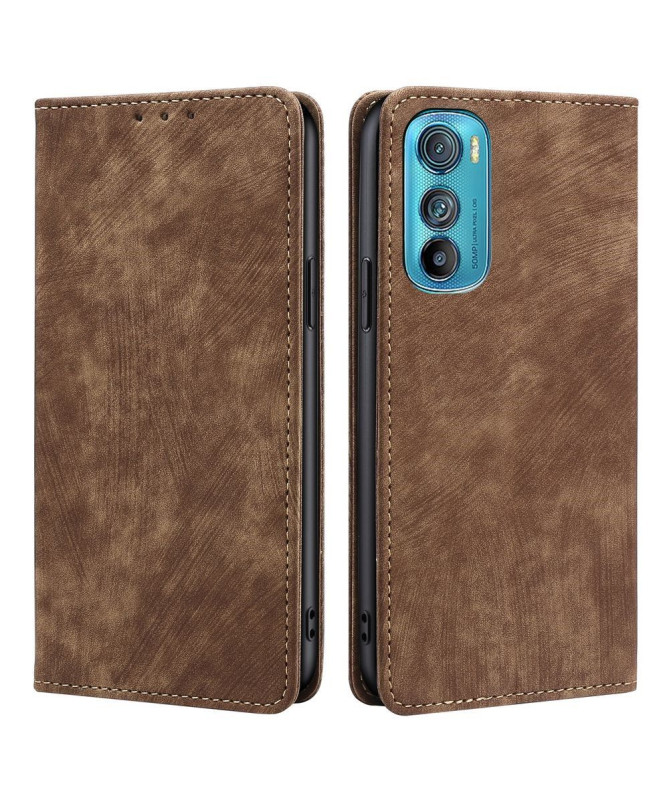 Housse Motorola Edge 30 Rabat Flip Coutures Apparentes