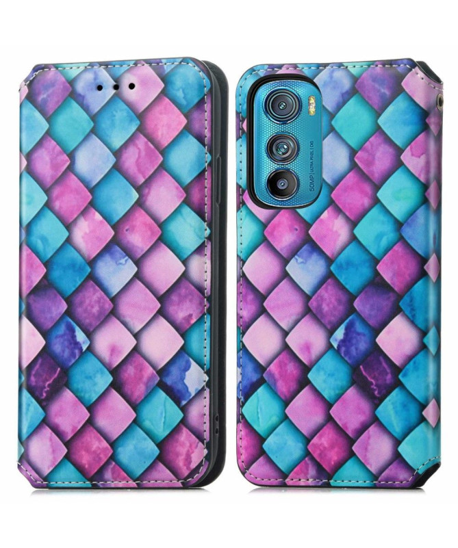 Housse Motorola Edge 30 Rabat Flip écaille coloré