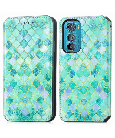 Housse Motorola Edge 30 Rabat Flip Motif Arabesque