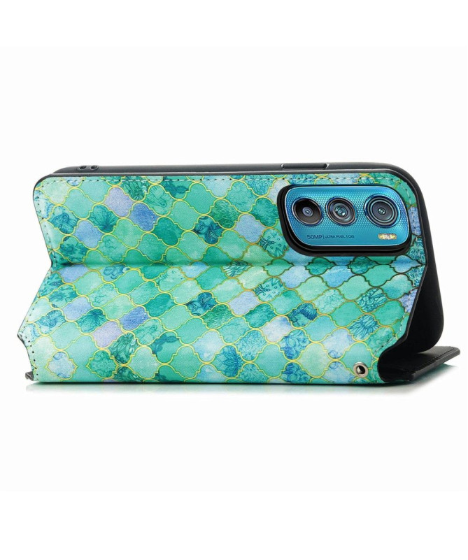 Housse Motorola Edge 30 Rabat Flip Motif Arabesque