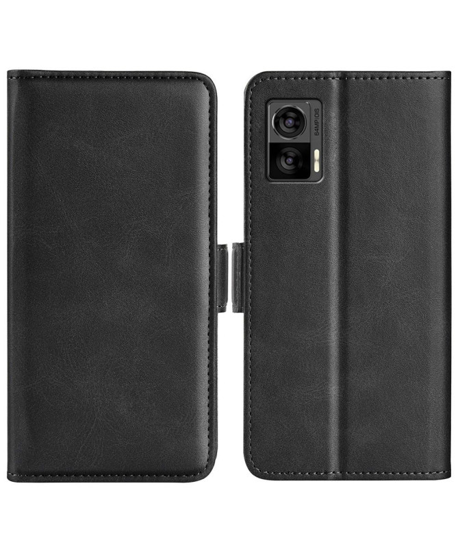 Étui portefeuille simili cuir mat pour Motorola Edge 30 Neo