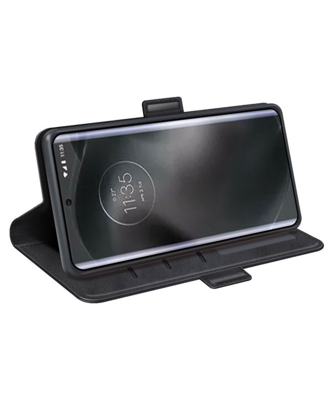 Étui portefeuille simili cuir mat pour Motorola Edge 30 Neo