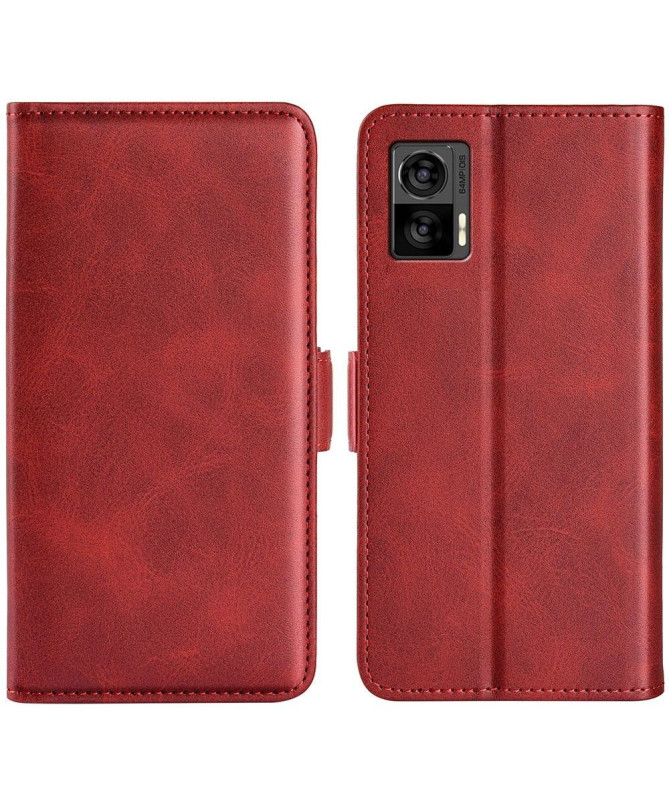 Étui portefeuille simili cuir mat pour Motorola Edge 30 Neo