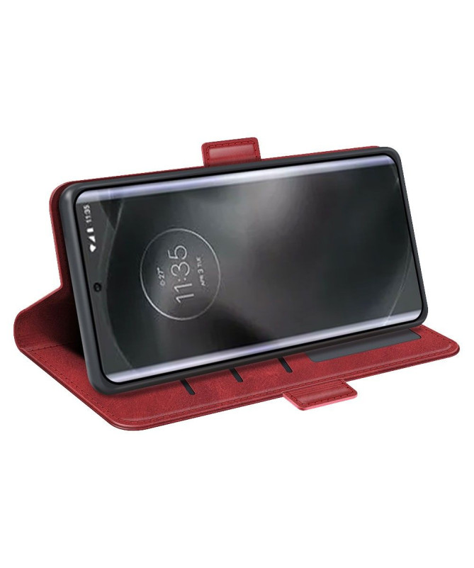 Étui portefeuille simili cuir mat pour Motorola Edge 30 Neo