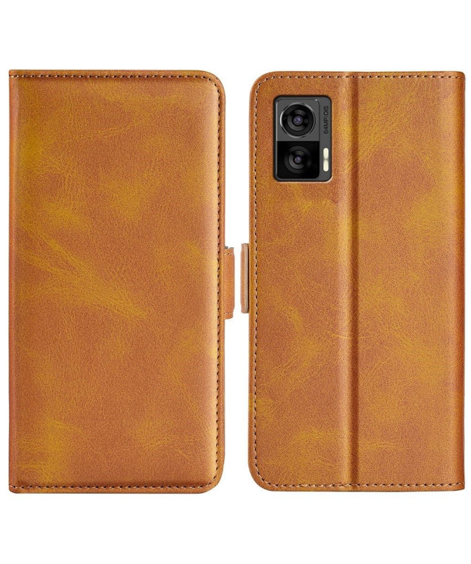 Étui portefeuille simili cuir mat pour Motorola Edge 30 Neo