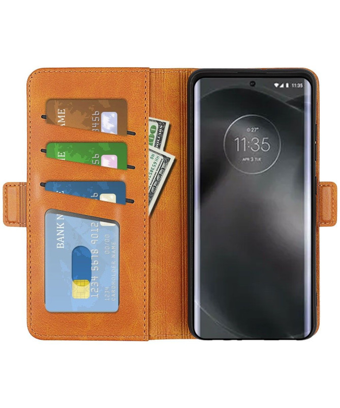Étui portefeuille simili cuir mat pour Motorola Edge 30 Neo