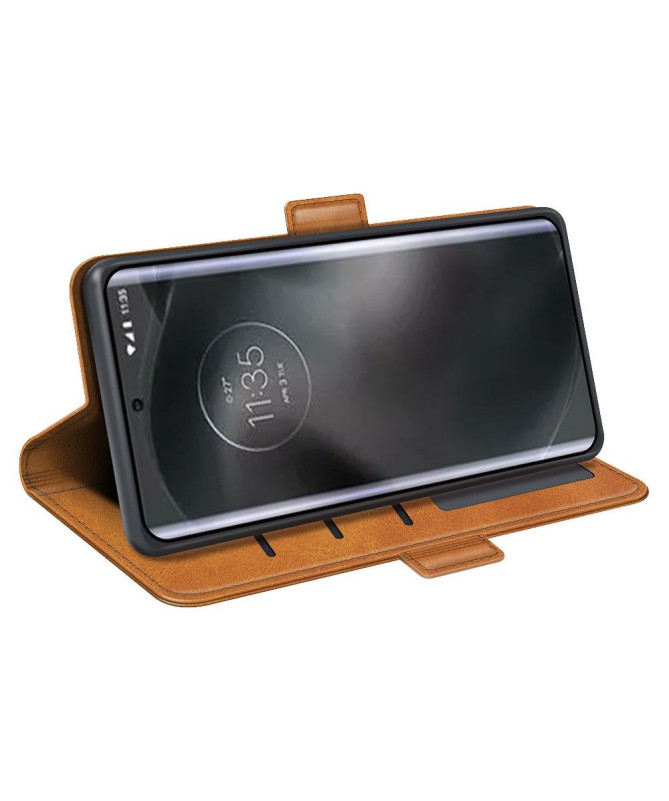 Étui portefeuille simili cuir mat pour Motorola Edge 30 Neo