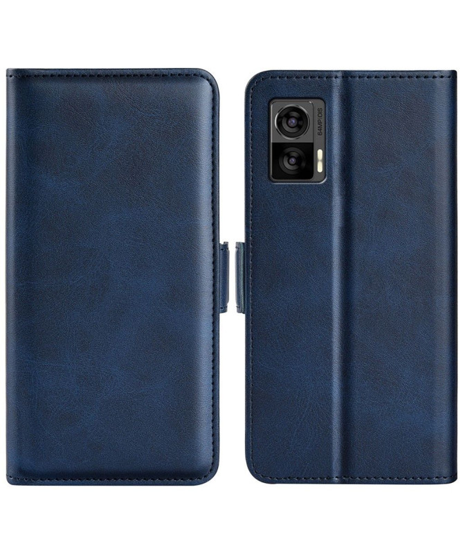 Étui portefeuille simili cuir mat pour Motorola Edge 30 Neo