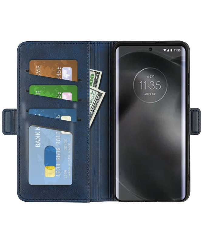 Étui portefeuille simili cuir mat pour Motorola Edge 30 Neo