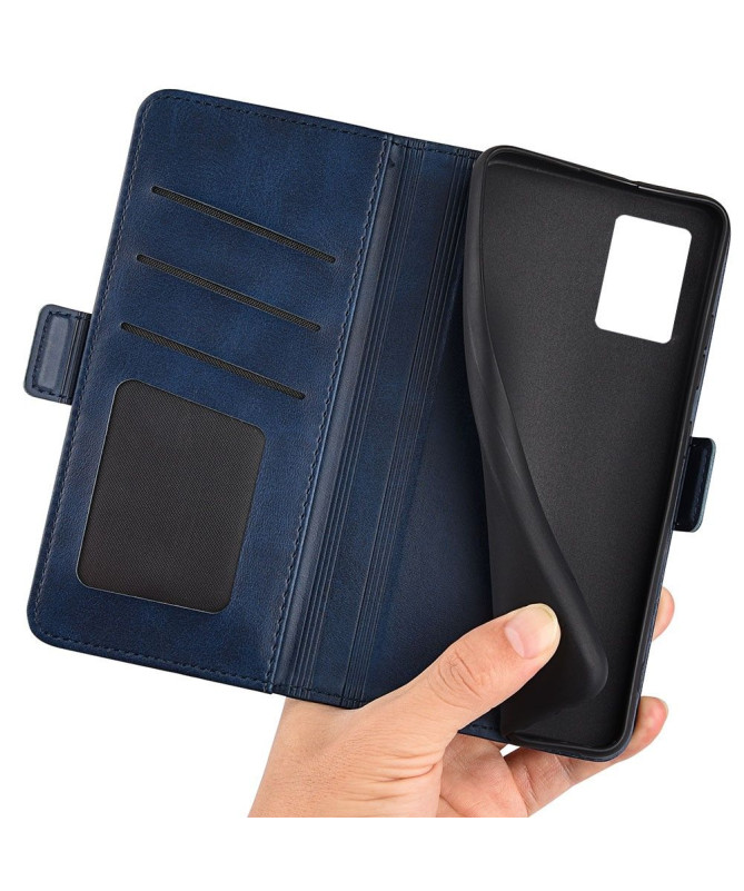 Étui portefeuille simili cuir mat pour Motorola Edge 30 Neo