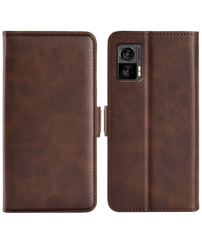 Étui portefeuille simili cuir mat pour Motorola Edge 30 Neo