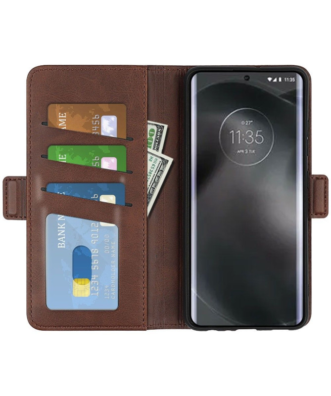 Étui portefeuille simili cuir mat pour Motorola Edge 30 Neo