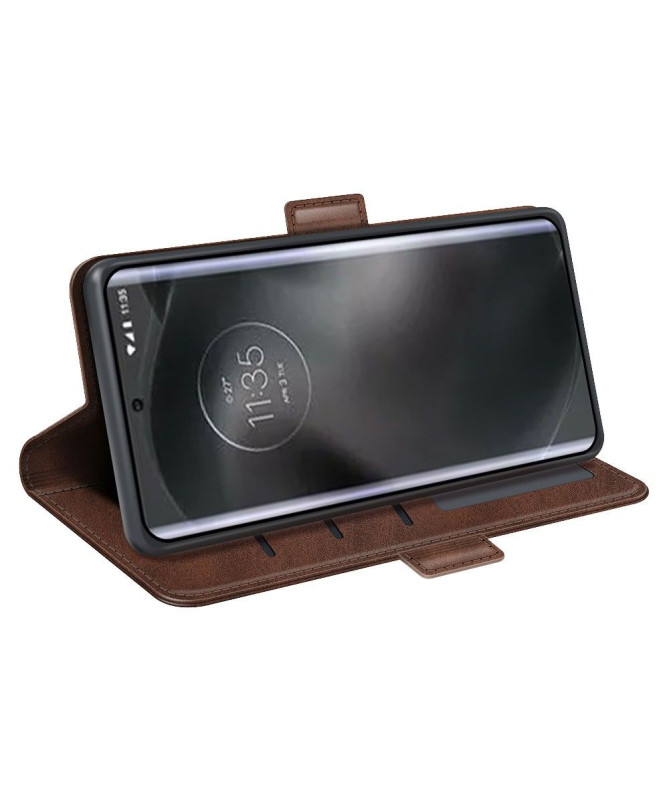 Étui portefeuille simili cuir mat pour Motorola Edge 30 Neo