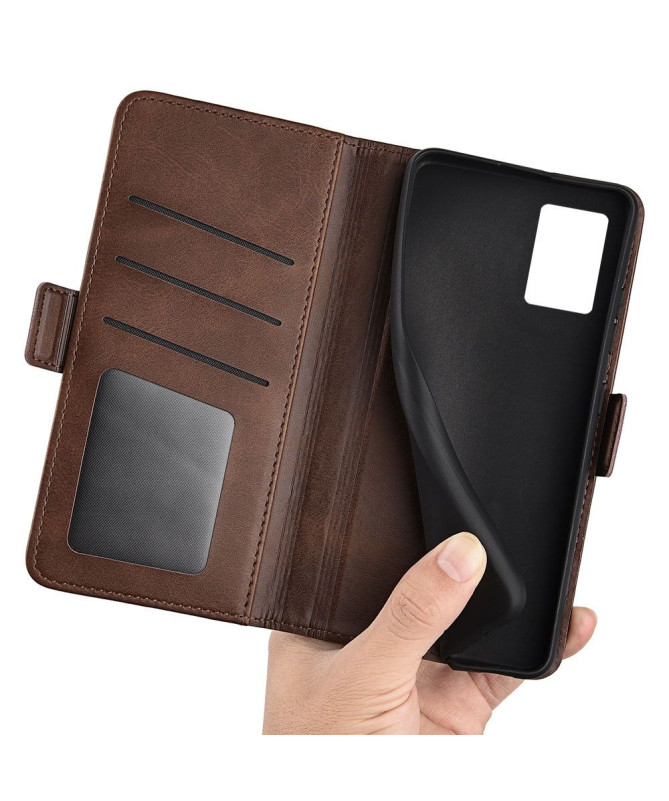 Étui portefeuille simili cuir mat pour Motorola Edge 30 Neo