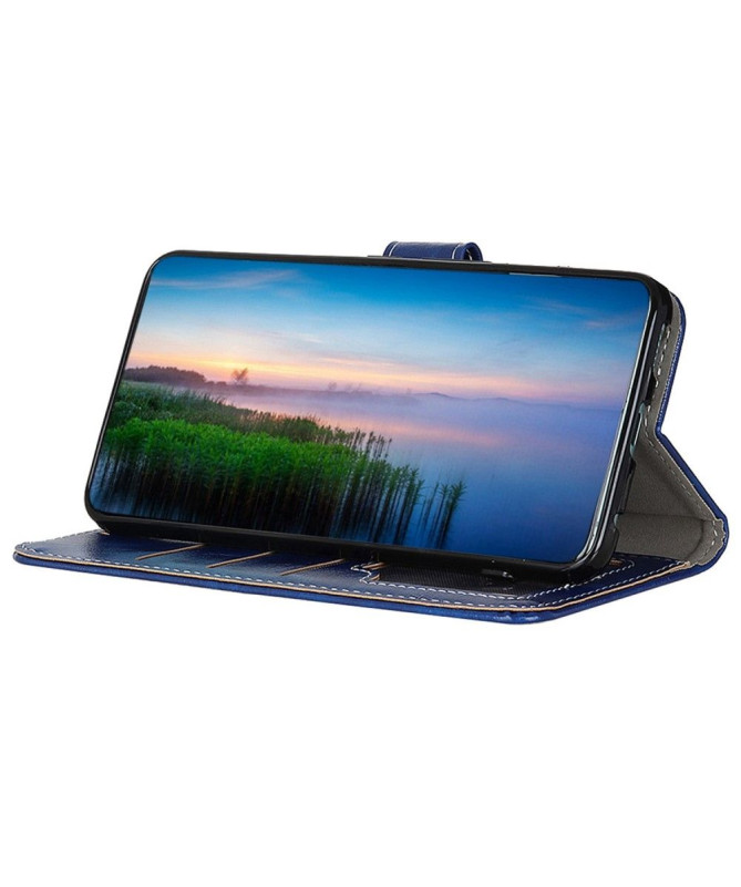 Housse Motorola Edge 30 Neo effet cuir luxueux coutures