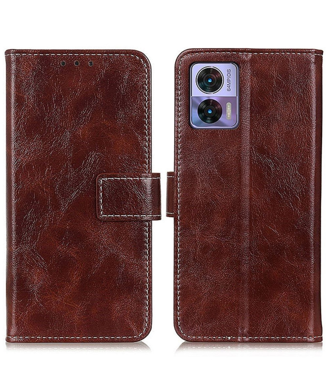 Housse Motorola Edge 30 Neo effet cuir luxueux coutures
