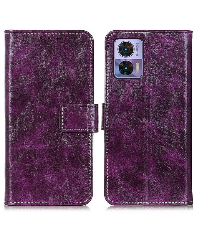 Housse Motorola Edge 30 Neo effet cuir luxueux coutures