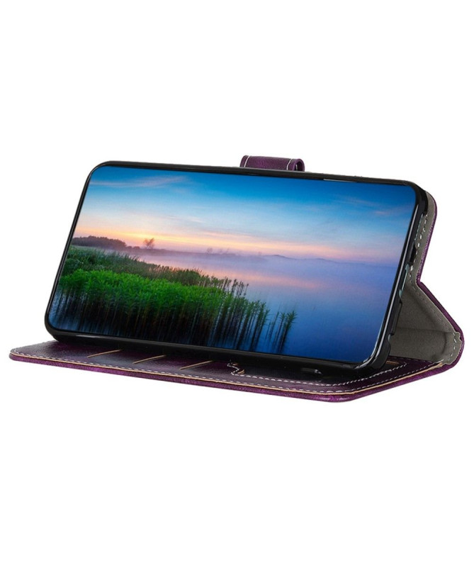 Housse Motorola Edge 30 Neo effet cuir luxueux coutures