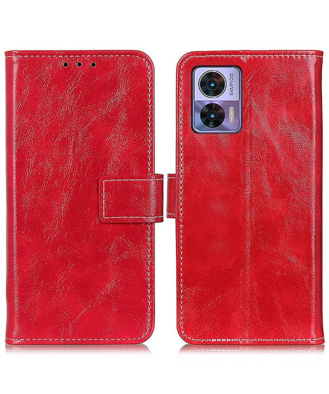 Housse Motorola Edge 30 Neo effet cuir luxueux coutures