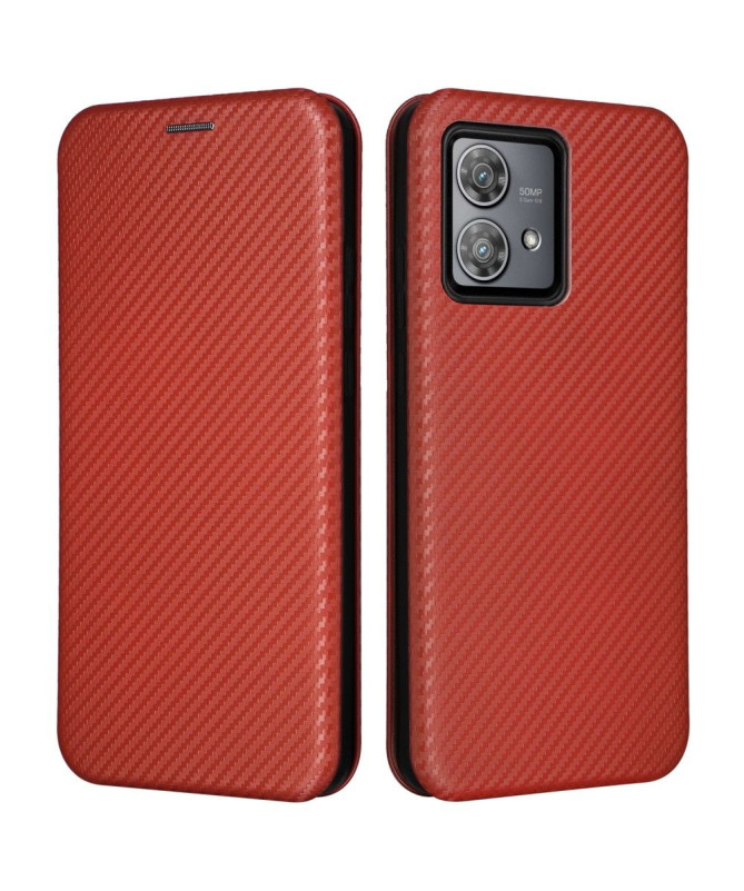Housse Motorola Edge 40 Neo simili cuir fibre de carbone