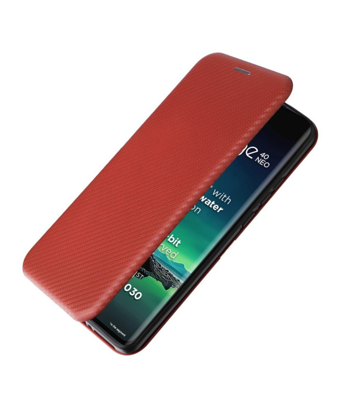 Housse Motorola Edge 40 Neo simili cuir fibre de carbone