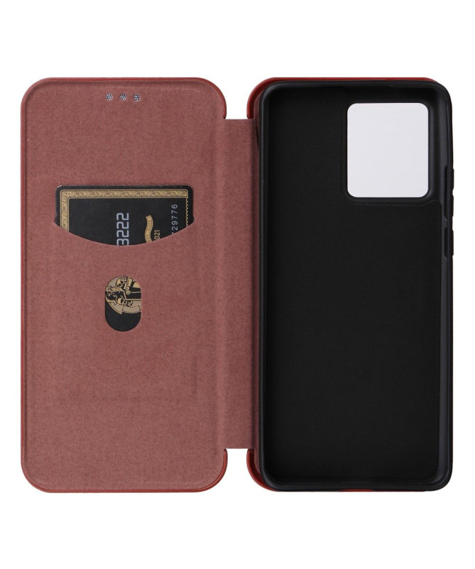 Housse Motorola Edge 40 Neo simili cuir fibre de carbone