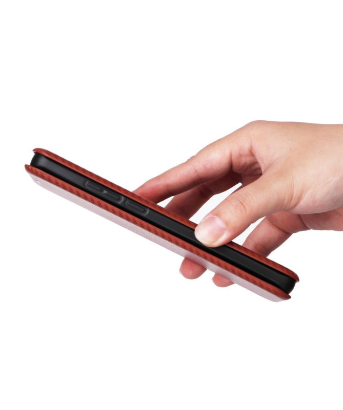 Housse Motorola Edge 40 Neo simili cuir fibre de carbone