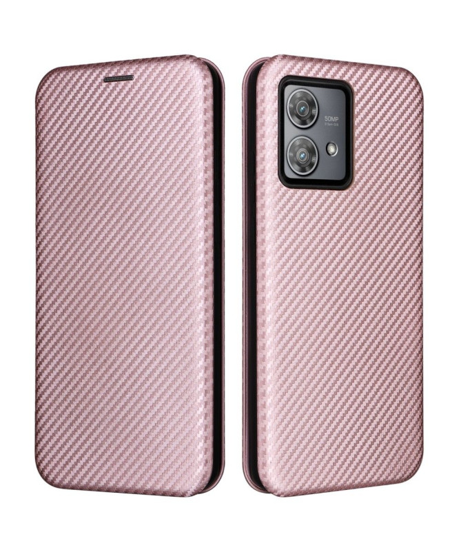Housse Motorola Edge 40 Neo simili cuir fibre de carbone