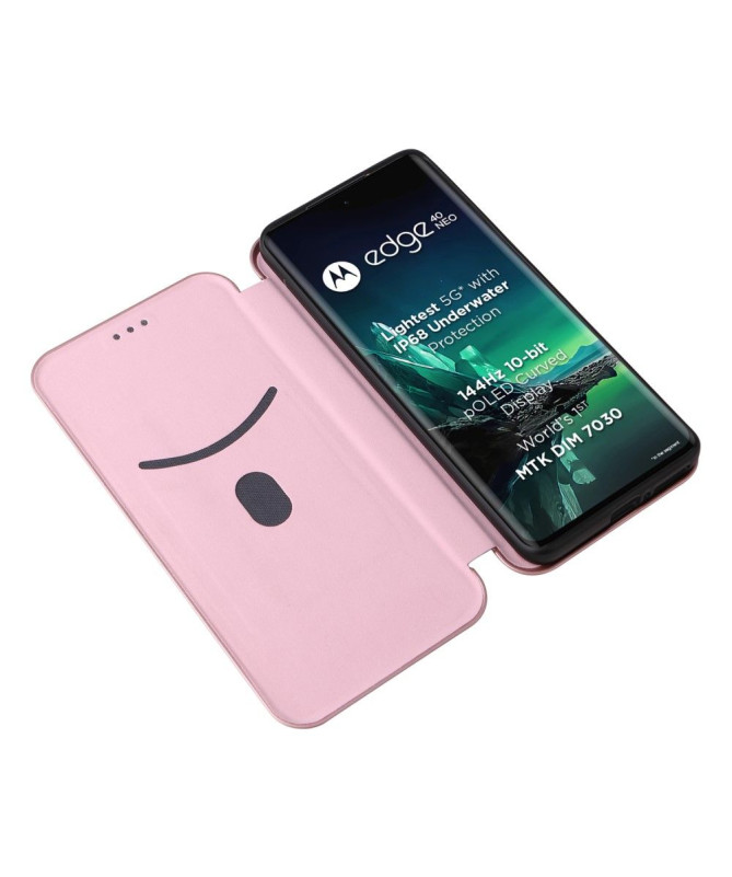 Housse Motorola Edge 40 Neo simili cuir fibre de carbone