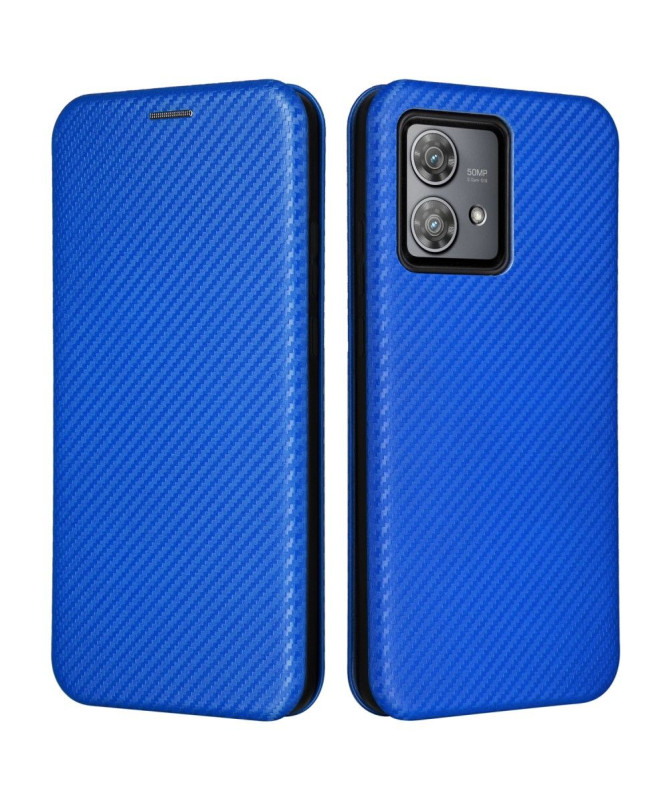 Housse Motorola Edge 40 Neo simili cuir fibre de carbone