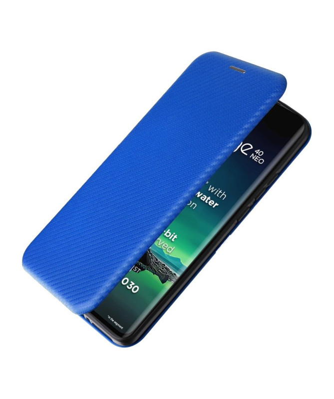 Housse Motorola Edge 40 Neo simili cuir fibre de carbone