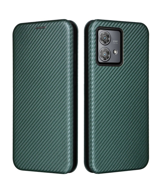 Housse Motorola Edge 40 Neo simili cuir fibre de carbone