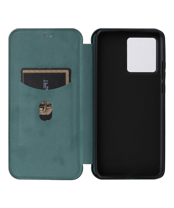 Housse Motorola Edge 40 Neo simili cuir fibre de carbone