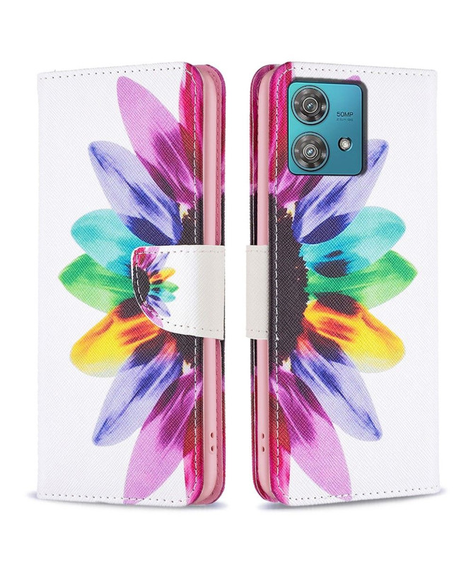 Housse Motorola Edge 40 Neo Pétales colorés
