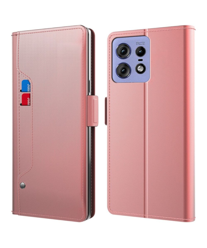 Housse Motorola Edge 50 Pro premium porte cartes avec miroir