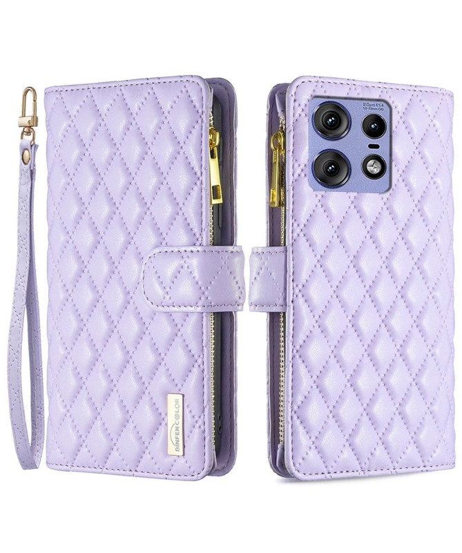 Étui Motorola Edge 50 Pro Matelassé BINFEN à Lanière