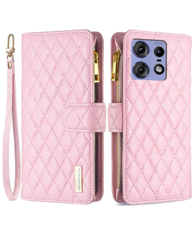 Étui Motorola Edge 50 Pro Matelassé BINFEN à Lanière