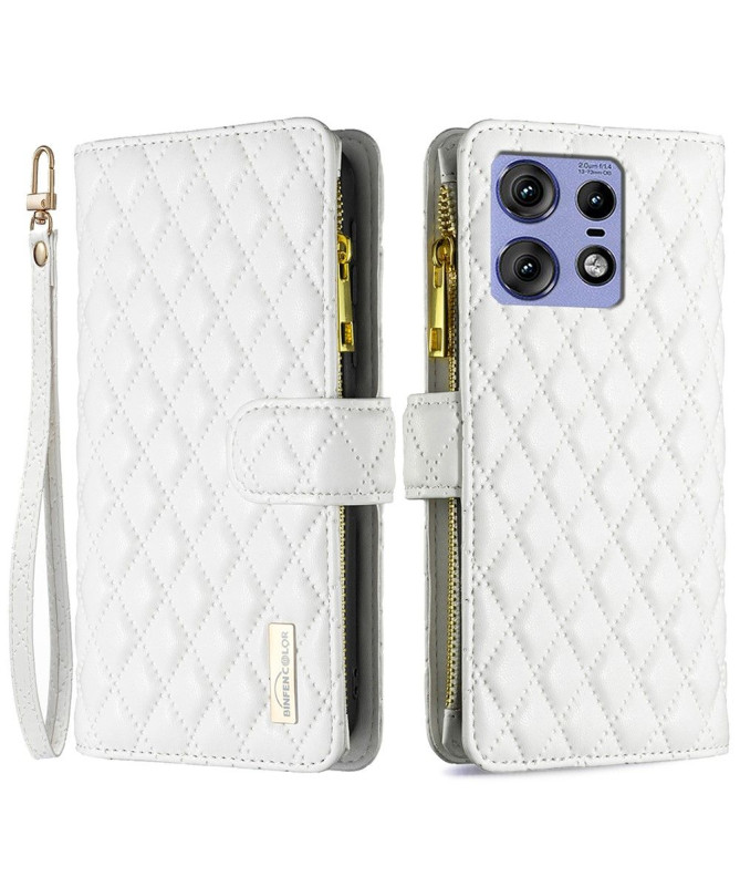 Étui Motorola Edge 50 Pro Matelassé BINFEN à Lanière