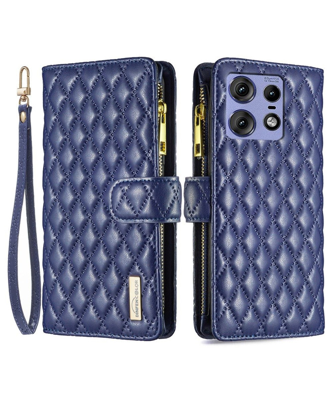 Étui Motorola Edge 50 Pro Matelassé BINFEN à Lanière